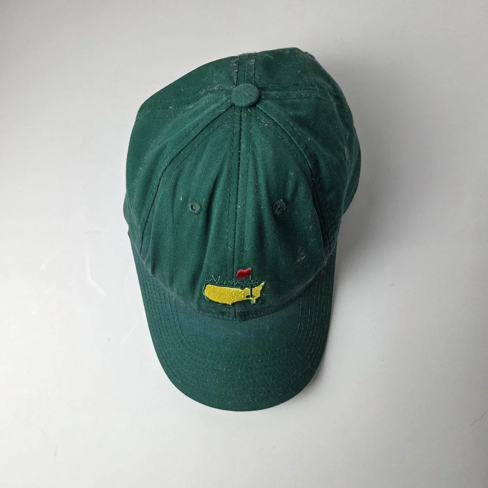 Masters American Needle Hat Cap Leather Strap Back Green Flag Tour Augusta Golf